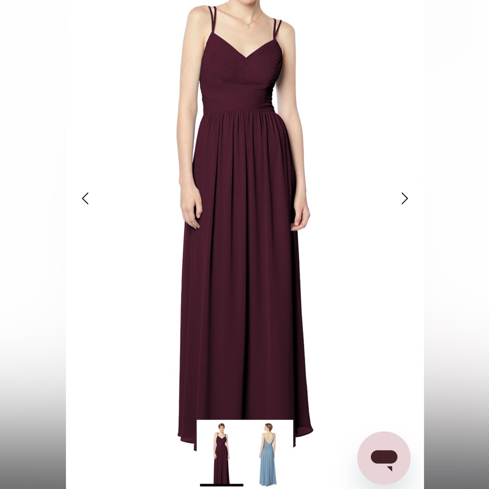Bill Levkoff burgundy long spaghetti strap dress